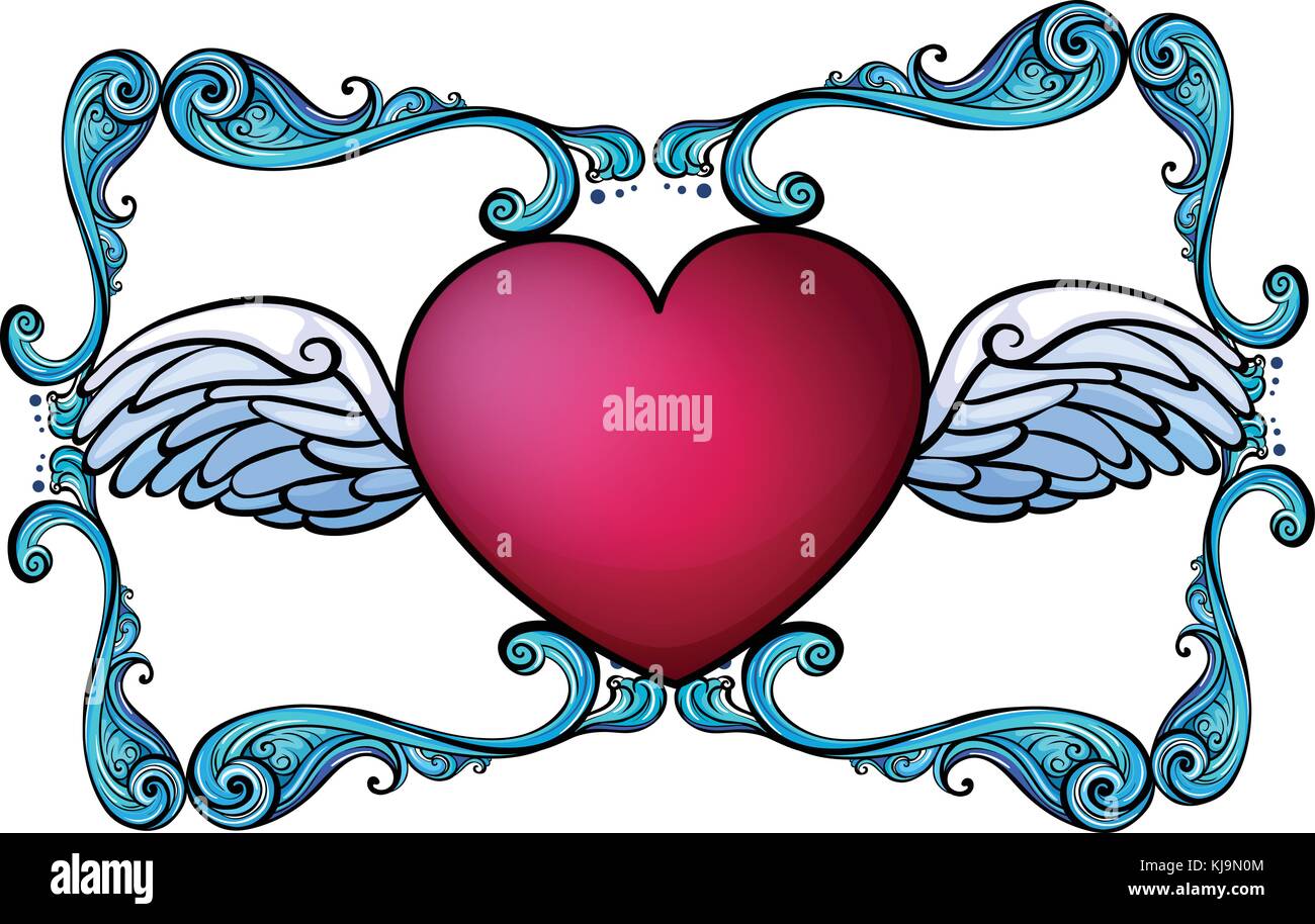 Illustration of a heart decor on a white background Stock Vector Image ...