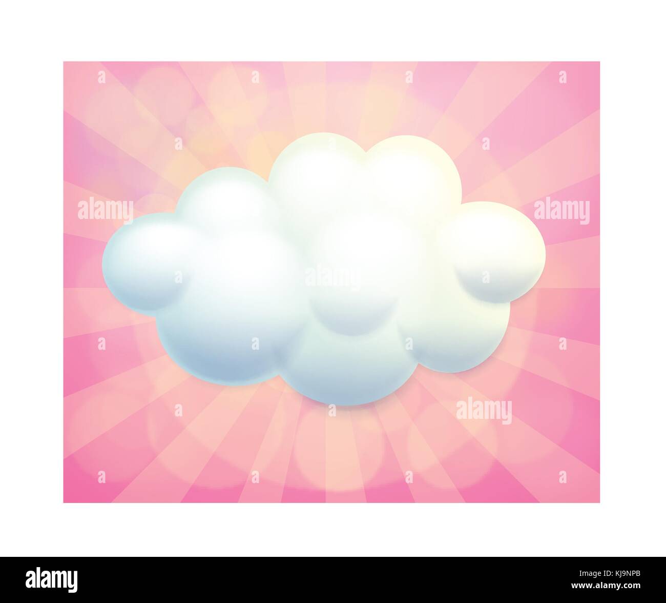 Illustration of a blank signage in a cloud form Stock Vector