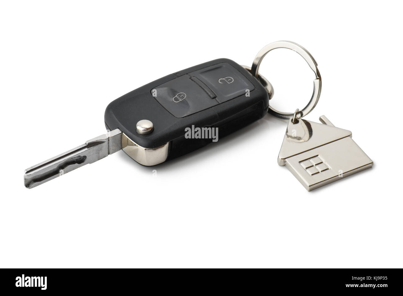 car and house keys isolated on a white backgournd Stock Photo
