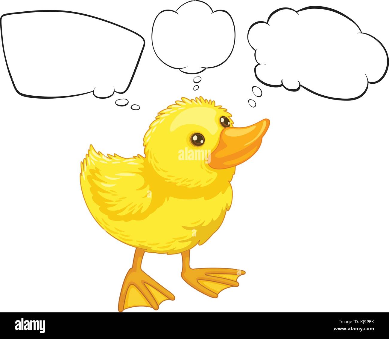 Illustration of a baby duck with empty callouts on a white background ...