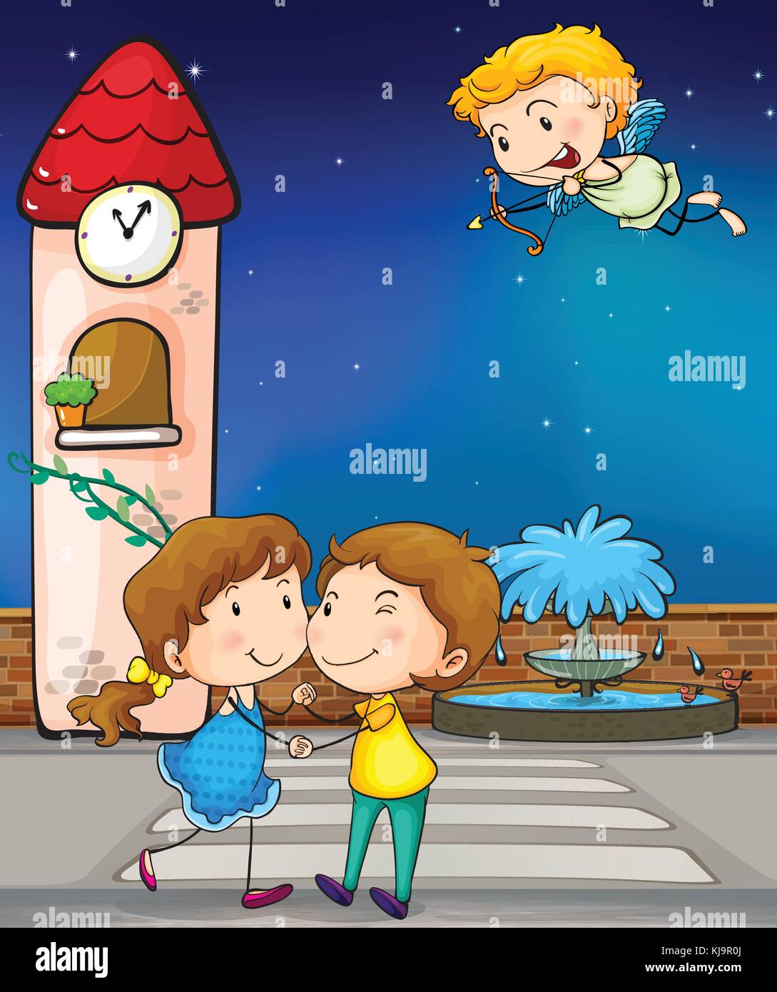 Illustration of a happy couple Stock Vector Image & Art - Alamy