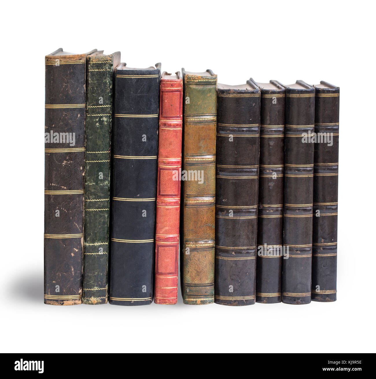 old books on white background with clipping path Stock Photo - Alamy