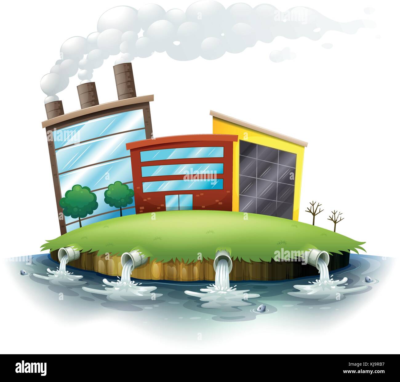 Illustration of the city view on a white background Stock Vector Image ...