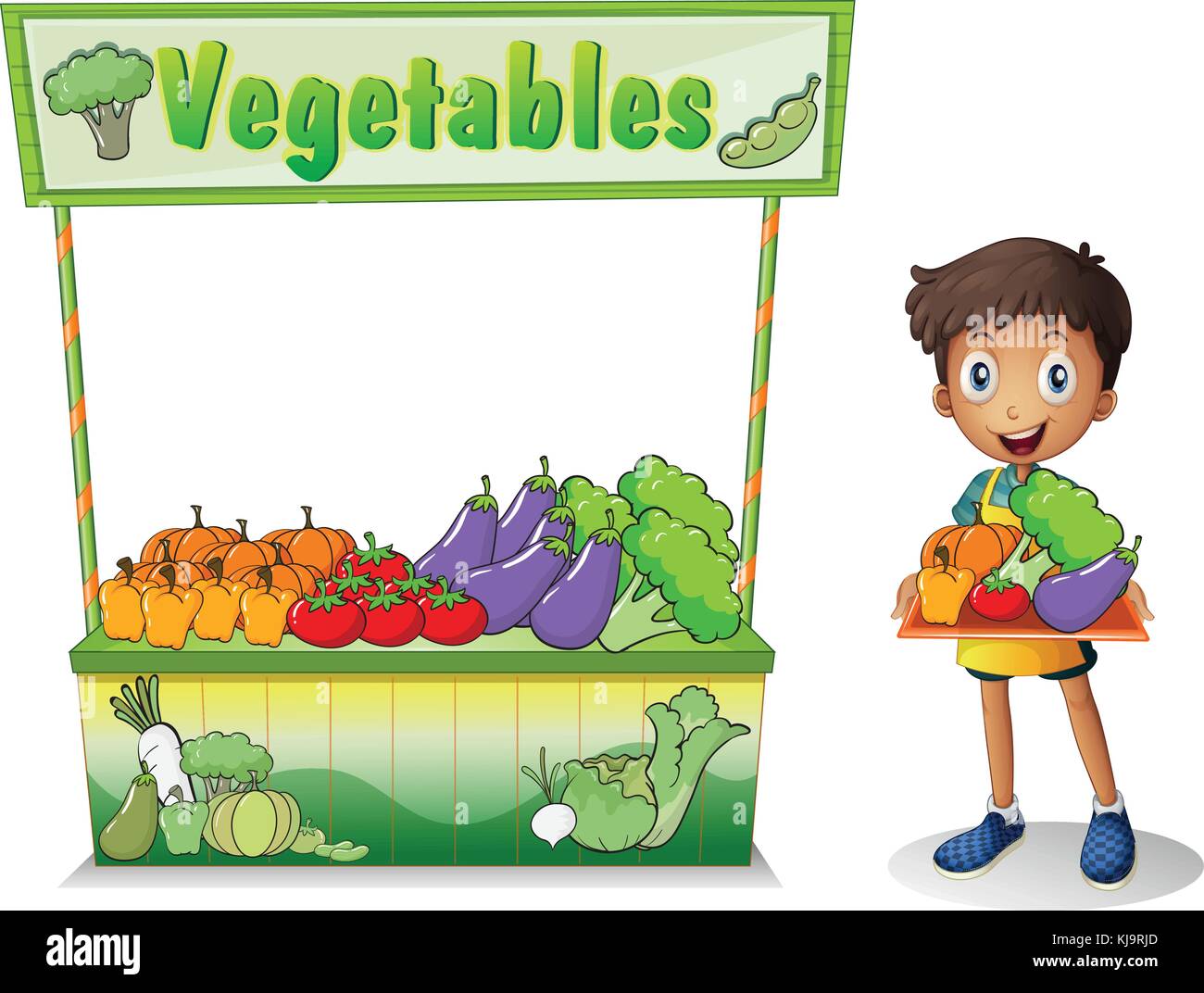 vegetable seller drawing for kids