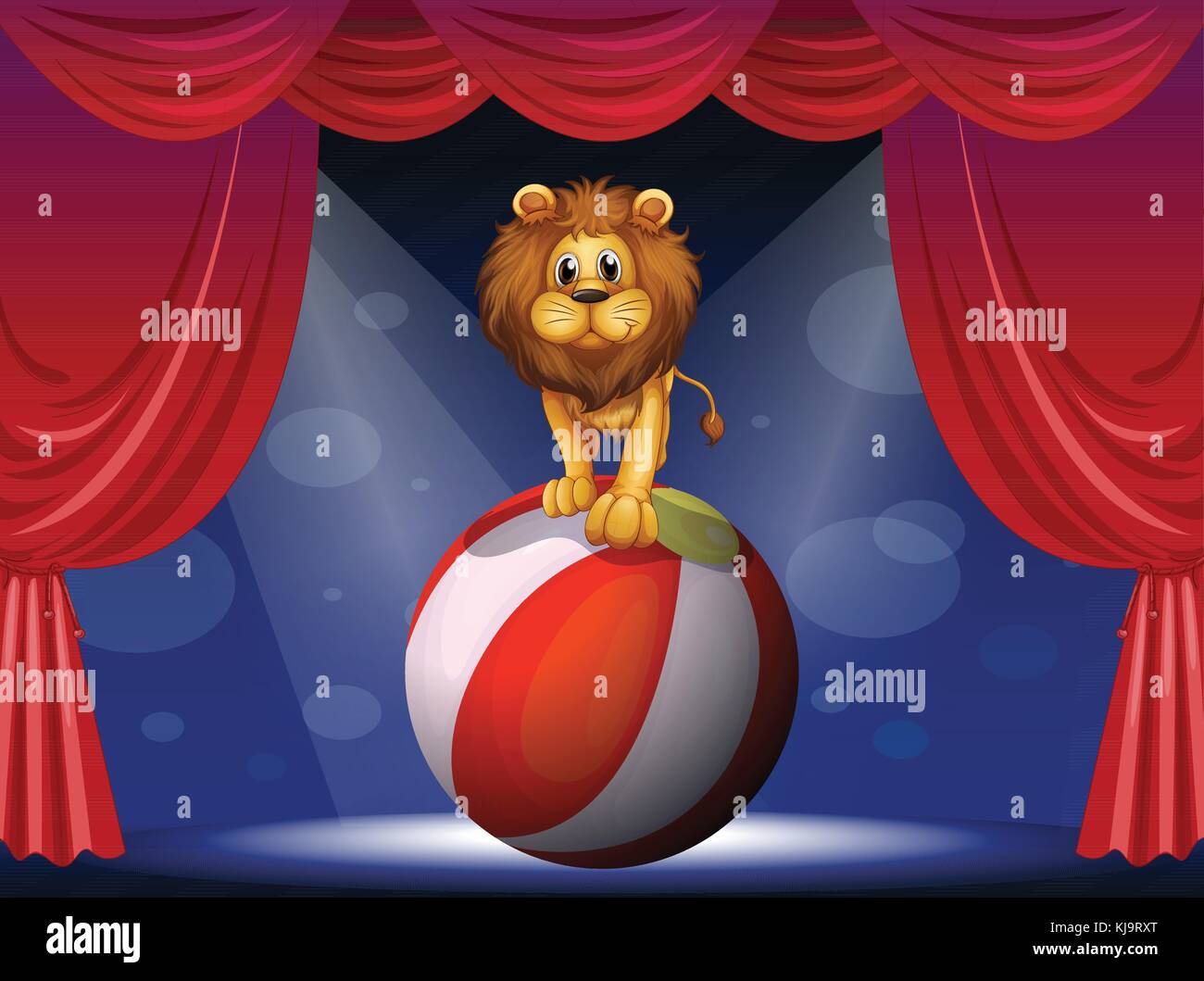 Illustration of a lion above a hot air balloon Stock Vector Image & Art ...
