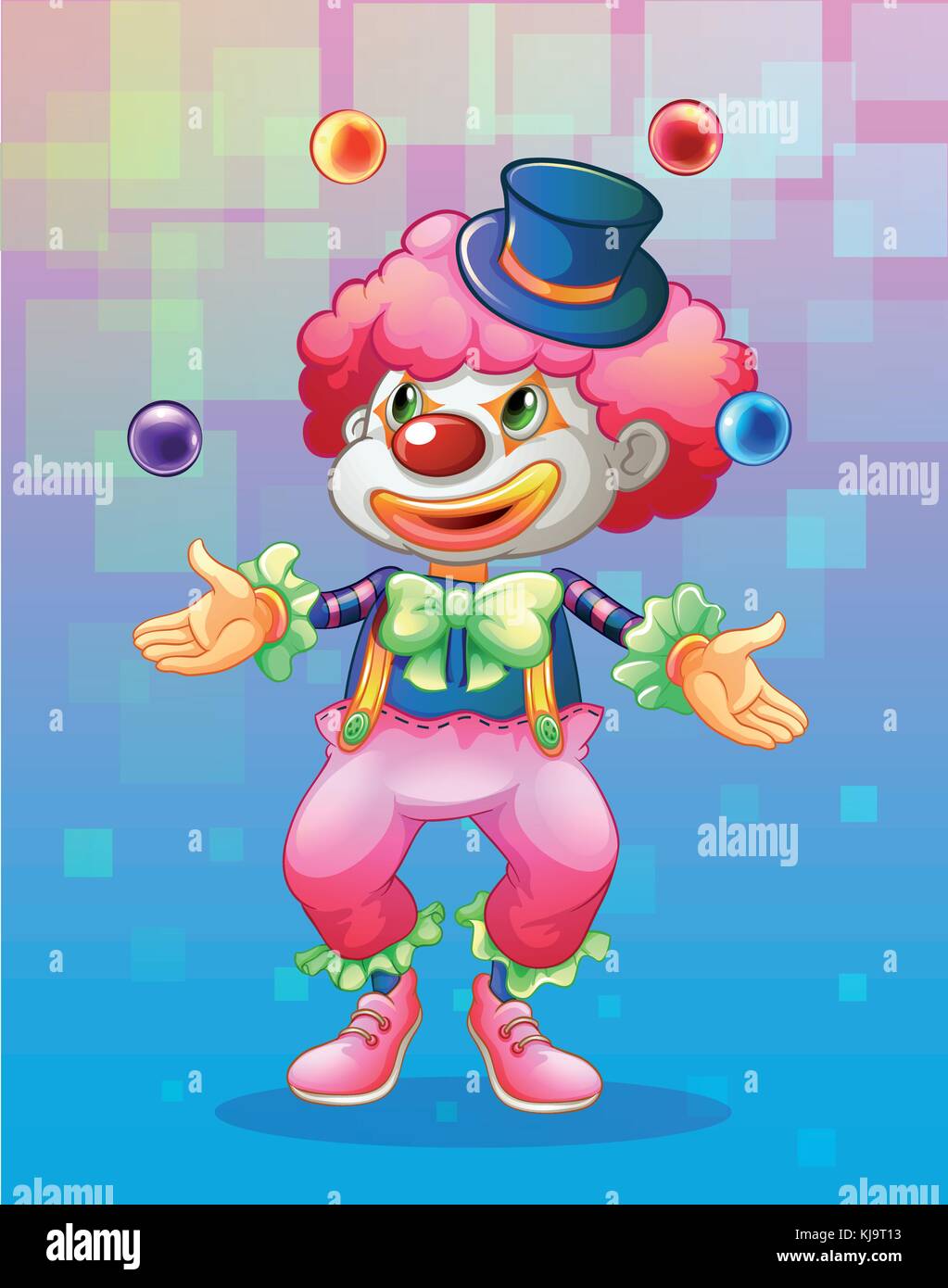 Illustration of a clown with four colorful balls Stock Vector Image ...