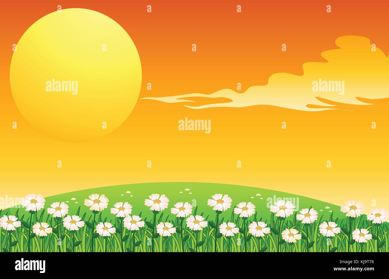 Illustration of a sunset scene Stock Vector Image & Art - Alamy