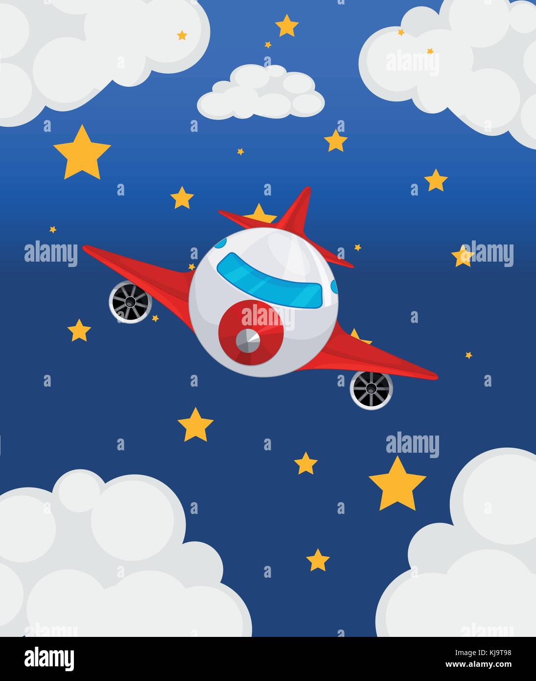 Illustration of an airplane at the sky Stock Vector Image & Art - Alamy