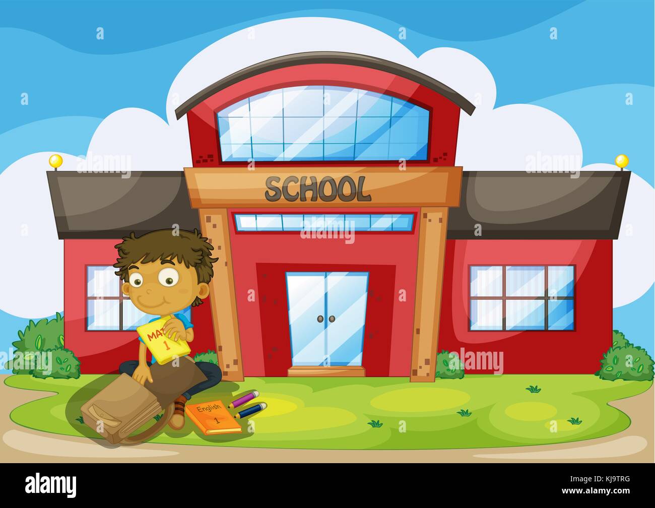 School Boy Packing School Bag Stock Illustrations – 13 School Boy