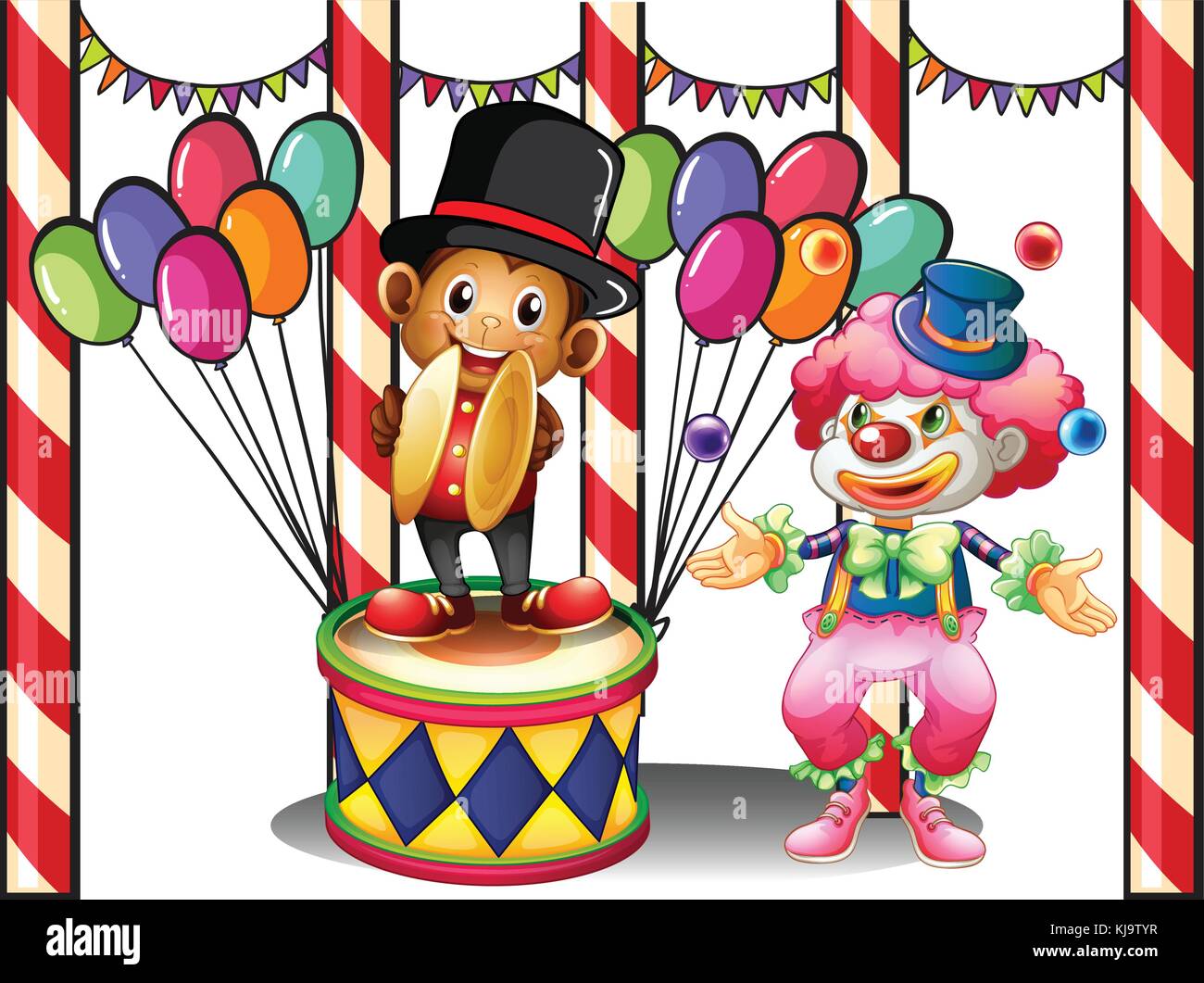 Illustration of a clown and a monkey Stock Vector Image & Art - Alamy