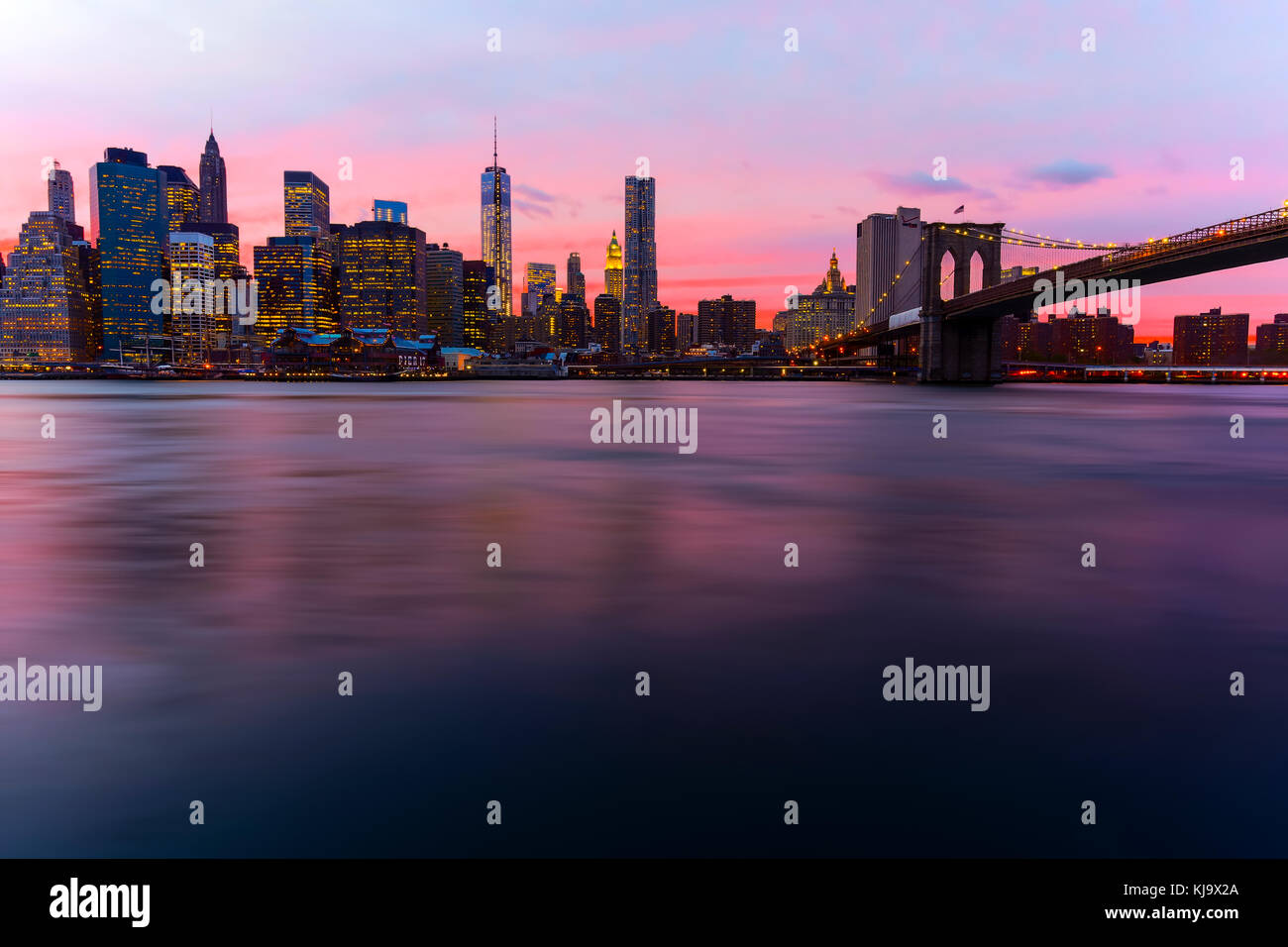 New York skyline, view from Brooklyn Stock Photo