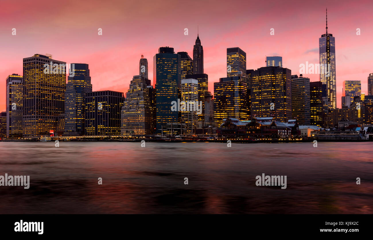 New York skyline, view from Brooklyn Stock Photo