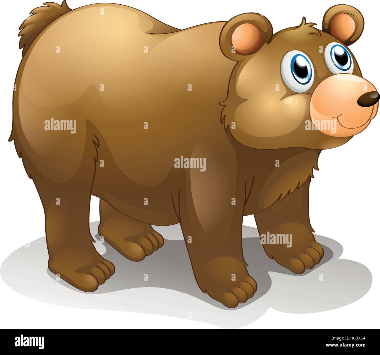 Illustration of a big brown bear on a white background Stock Vector