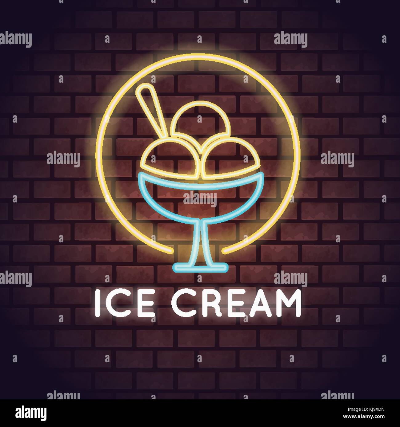 Ice cream neon lights Stock Vector Image & Art - Alamy