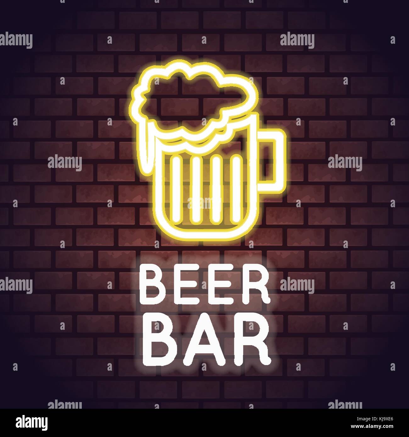 Beer bar neon lights Stock Vector Image & Art Alamy