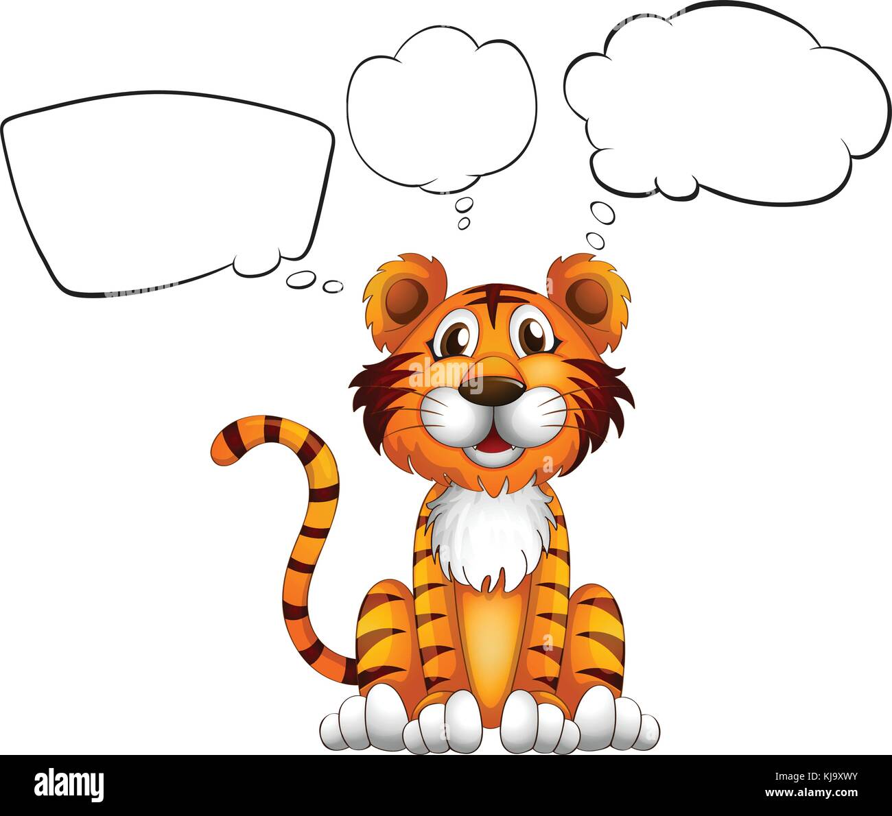 Illustration of a tiger with empty callouts on a white background Stock Vector