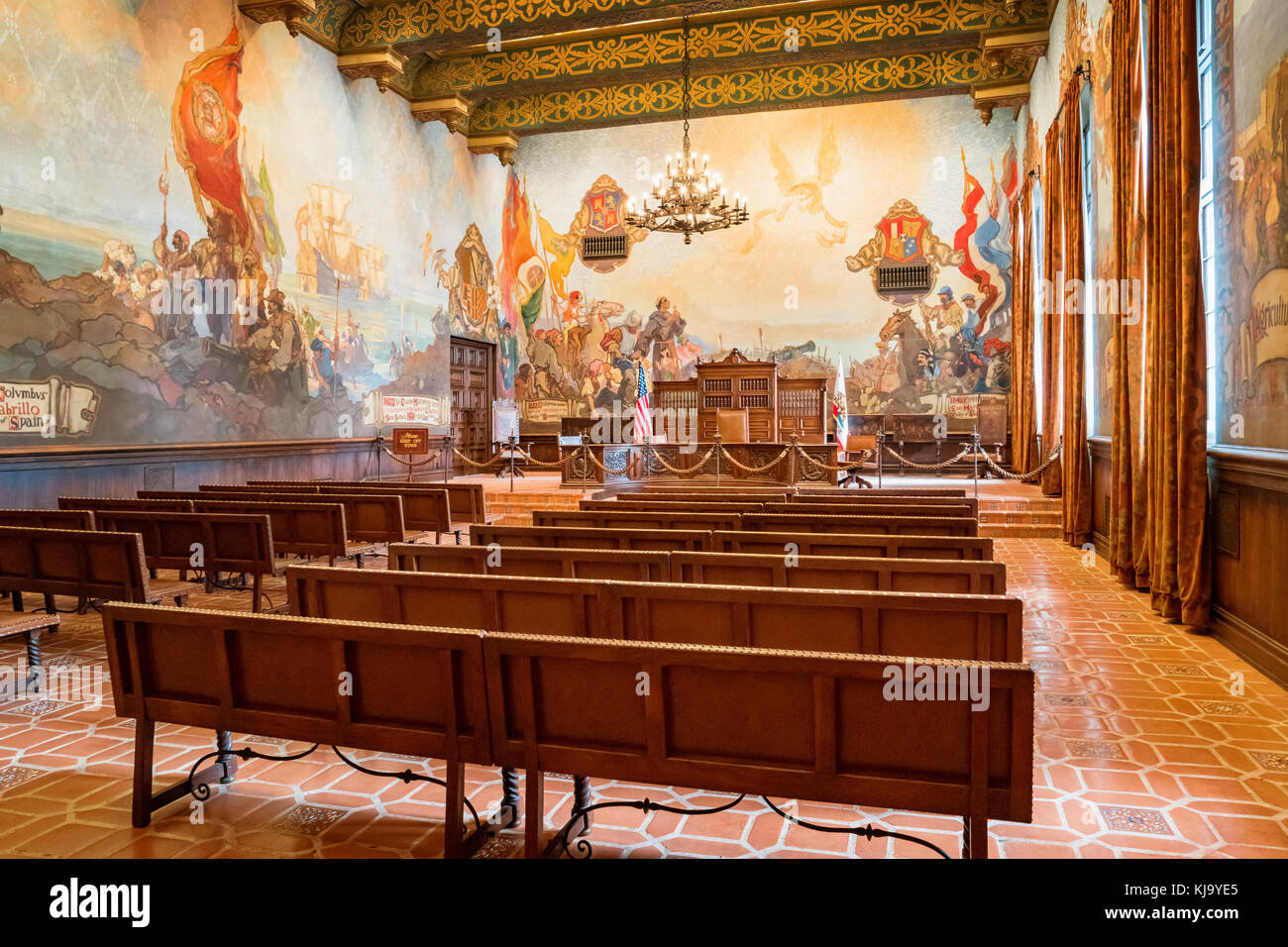 The Mural Room Inside The Santa Barbara County Courthouse In