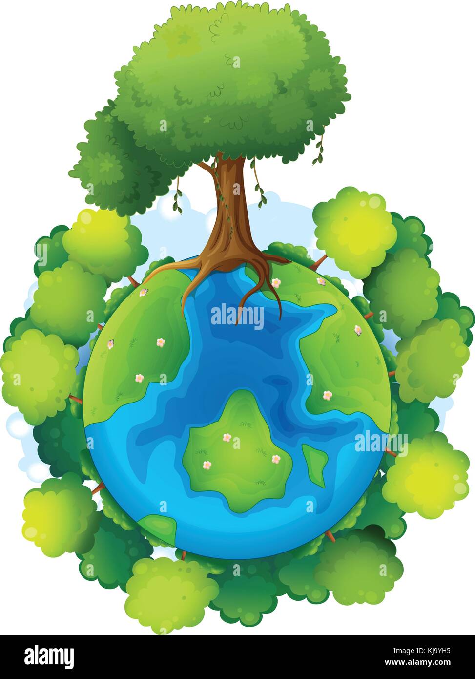 Illustration of the mother earth on a white background Stock Vector