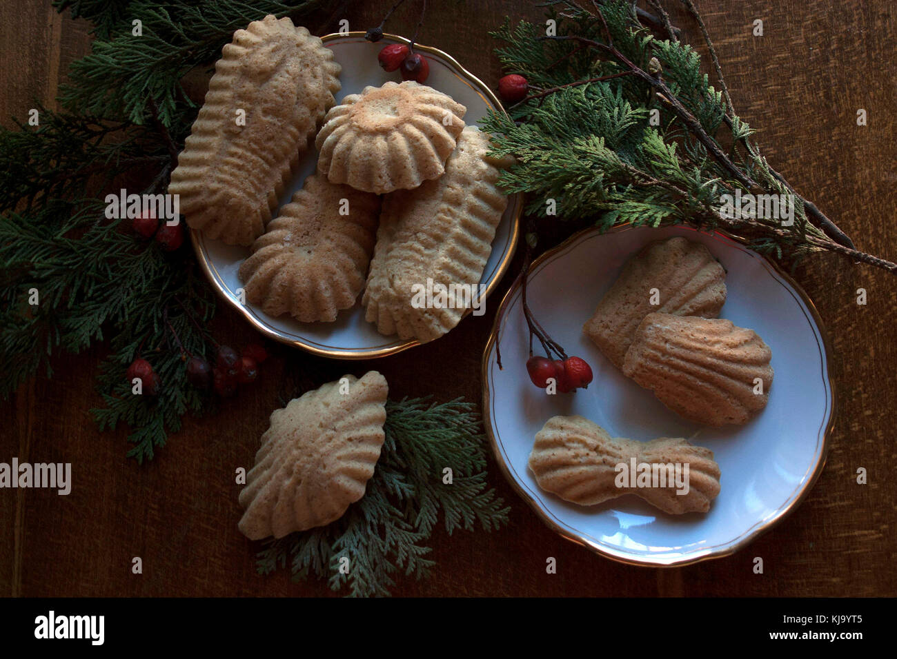 Honey cakes on plates Stock Photo Alamy