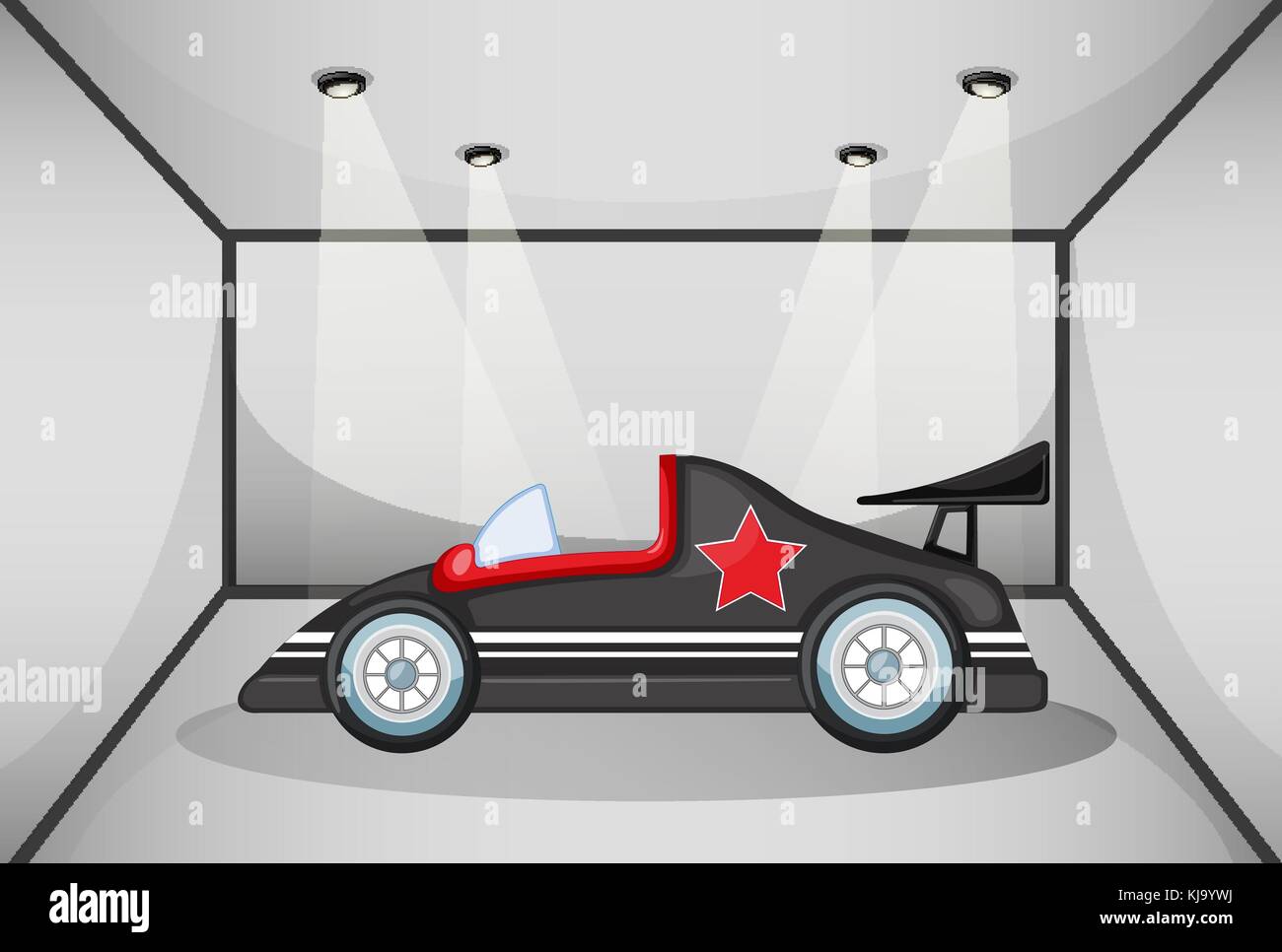 Illustration of a black luxury car inside a garage Stock Vector Image ...