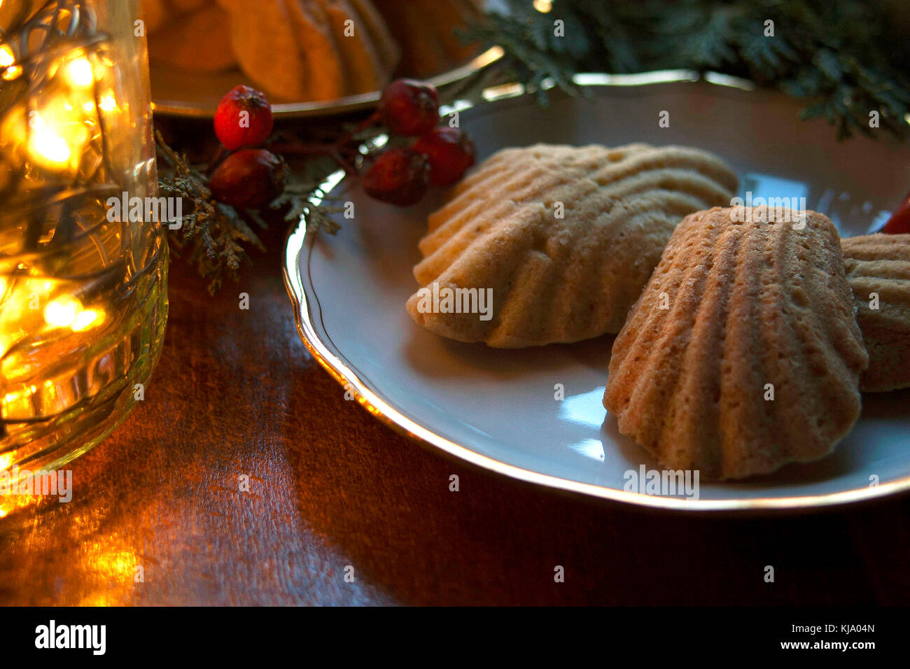 Honey cakes on plate Stock Photo Alamy
