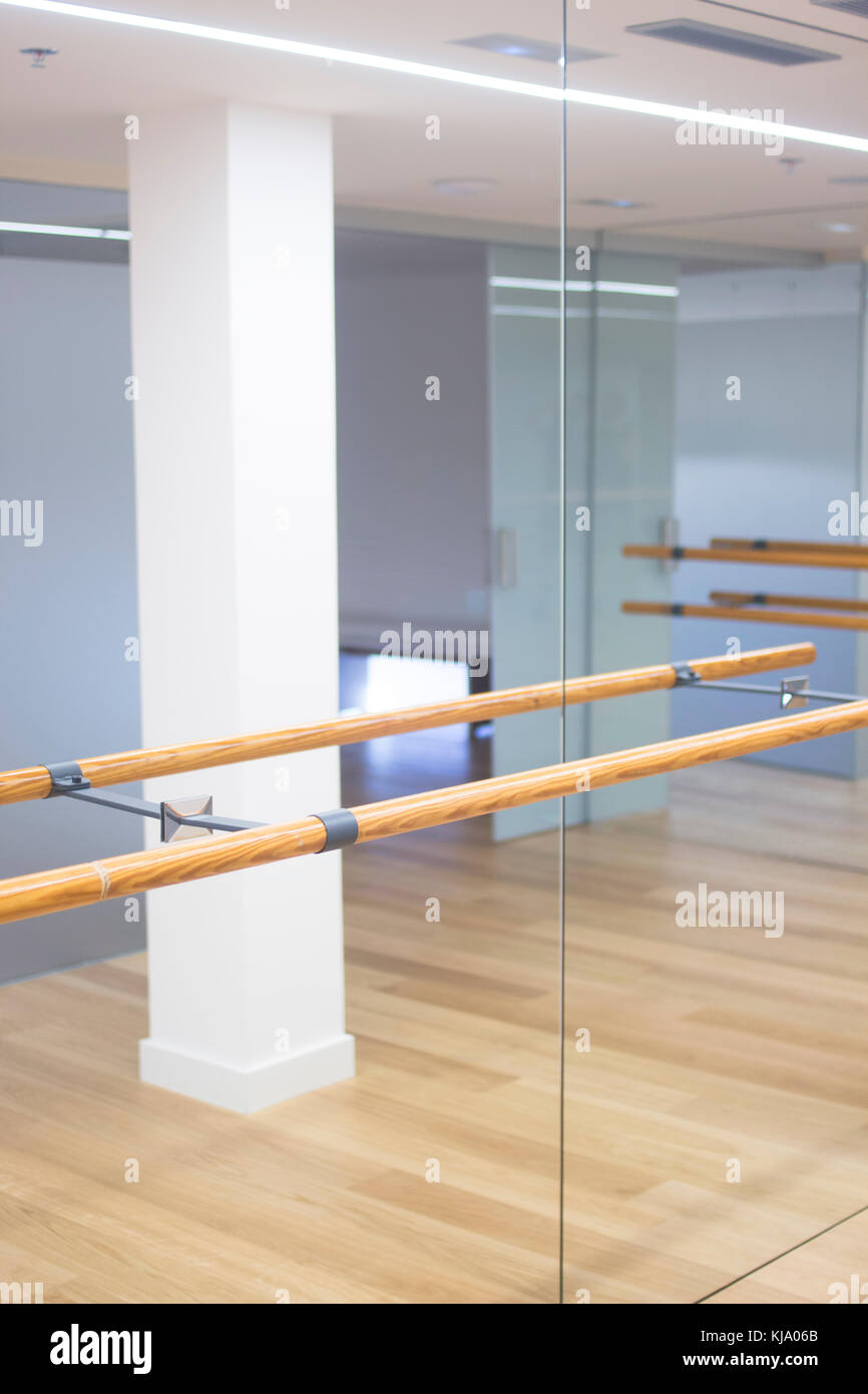 Barre pilates studio dance stretching bar for fitness workouts in gym