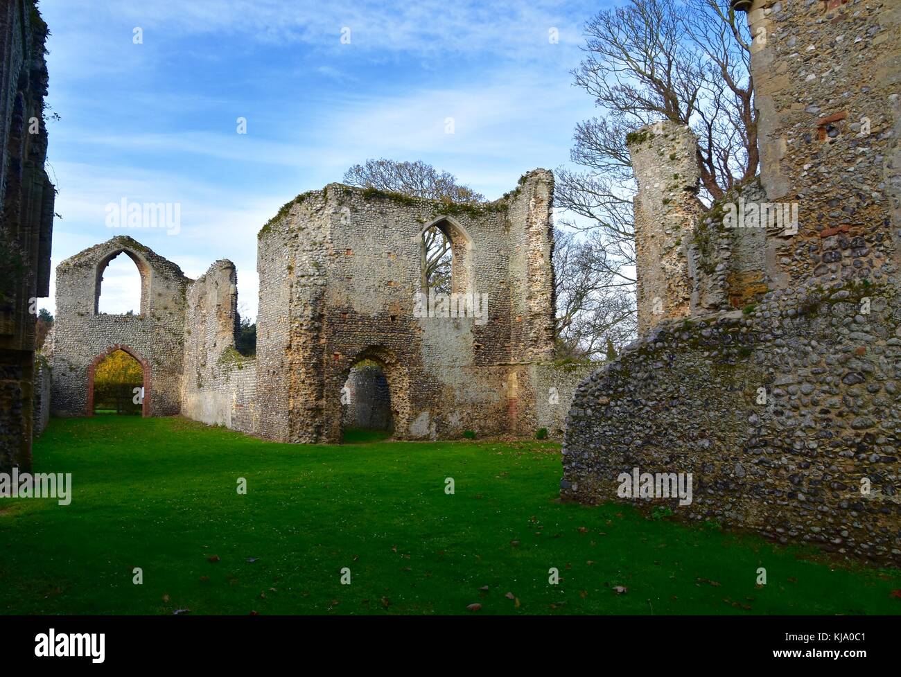 St. Mary in the Meadow Priory Ruins Stock Photo