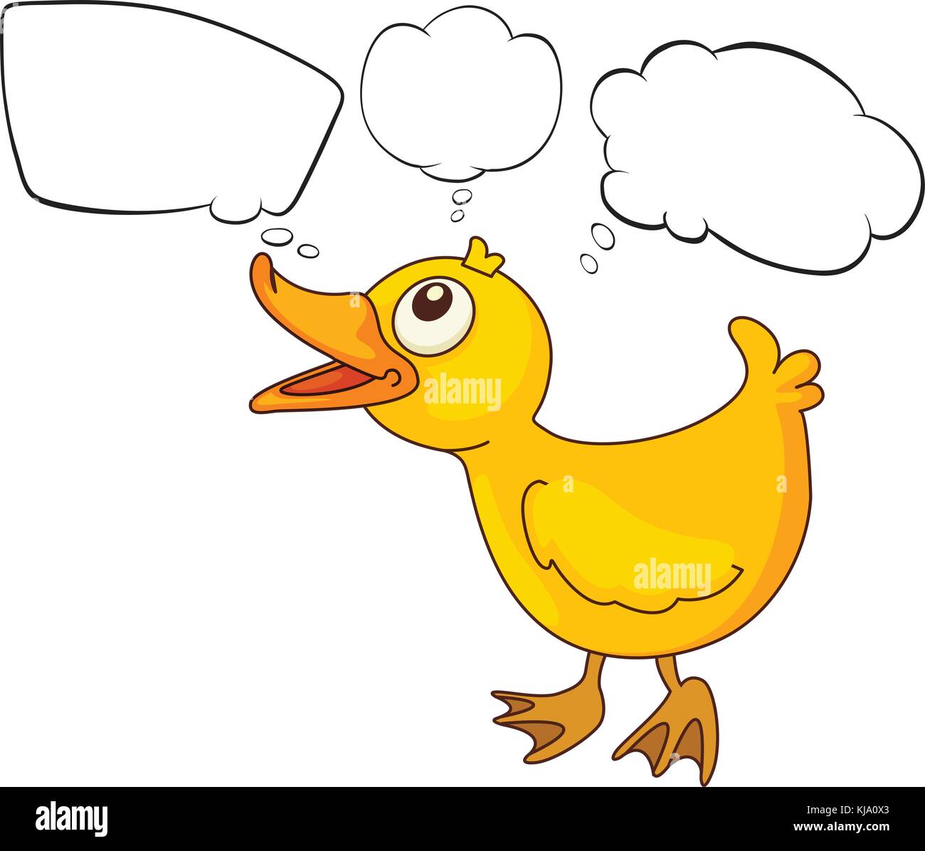 Illustration of a duckling withe empty callouts on a white background ...