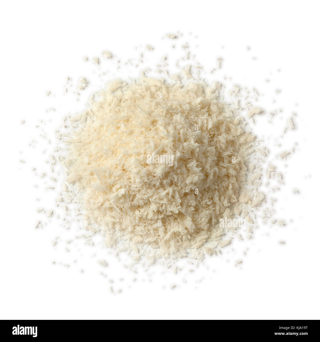 Heap of traditional Japanese bread crumb on white background Stock Photo