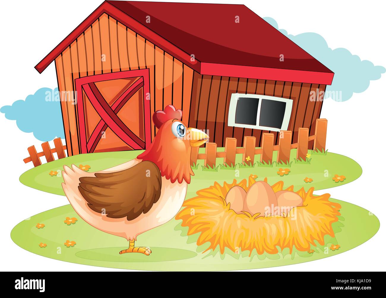 Cartoon Illustration Farm Hen House Stock Photos Cartoon