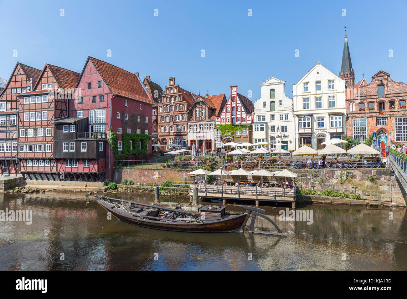 LUNEBURG, GERMANY - MAY 28, 2016: Historic waterfront in Luneburg Stock Photo