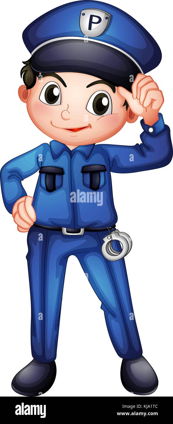 Illustration of a policeman with a complete uniform on a white background  Stock Vector Image & Art - Alamy