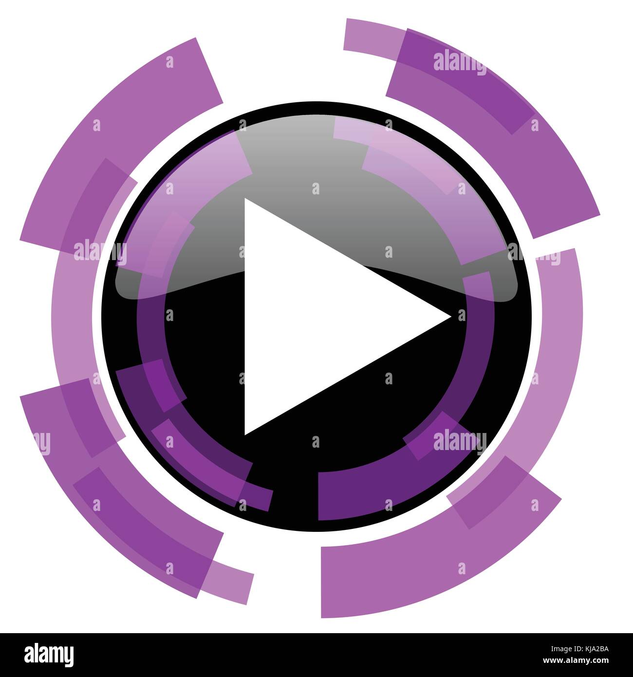 Play pink violet modern design vector web and smartphone icon. Round ...