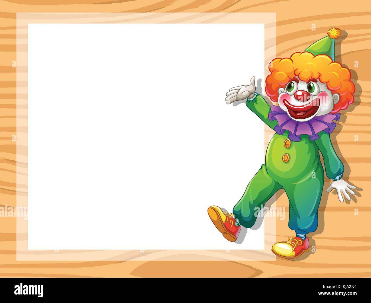 Illustration of a clown beside an empty white board Stock Vector Image ...