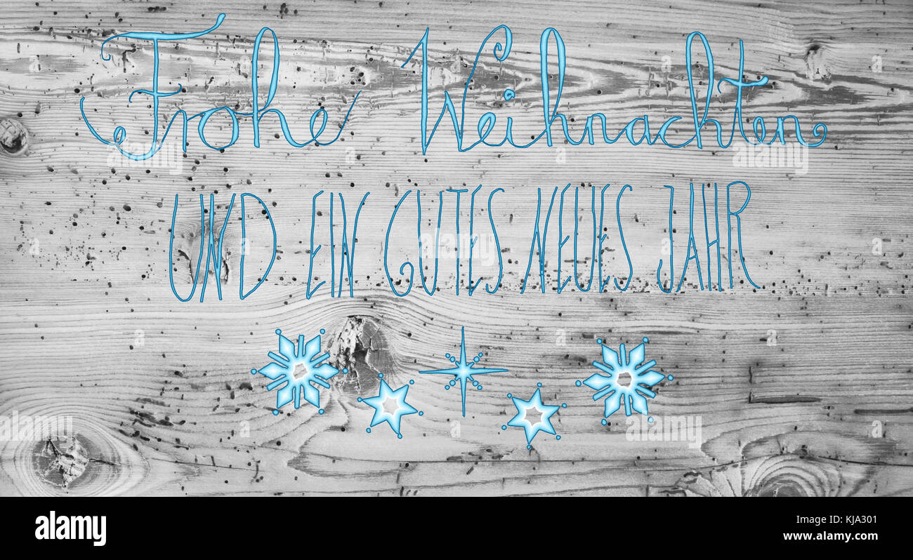 Turquoise Calligraphy Gutes Neues Means Happy New Year Stock Photo