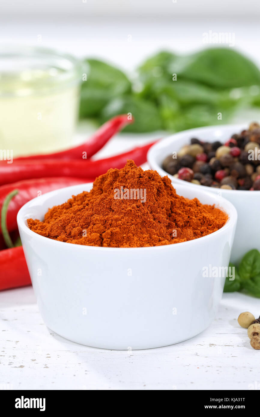 Paprika powder spicy red hot chili peppers chilli portrait format