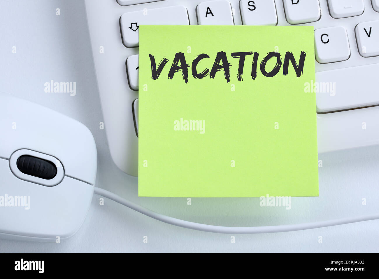 Vacation holiday holidays relax relaxed break free time business concept mouse computer keyboard Stock Photo