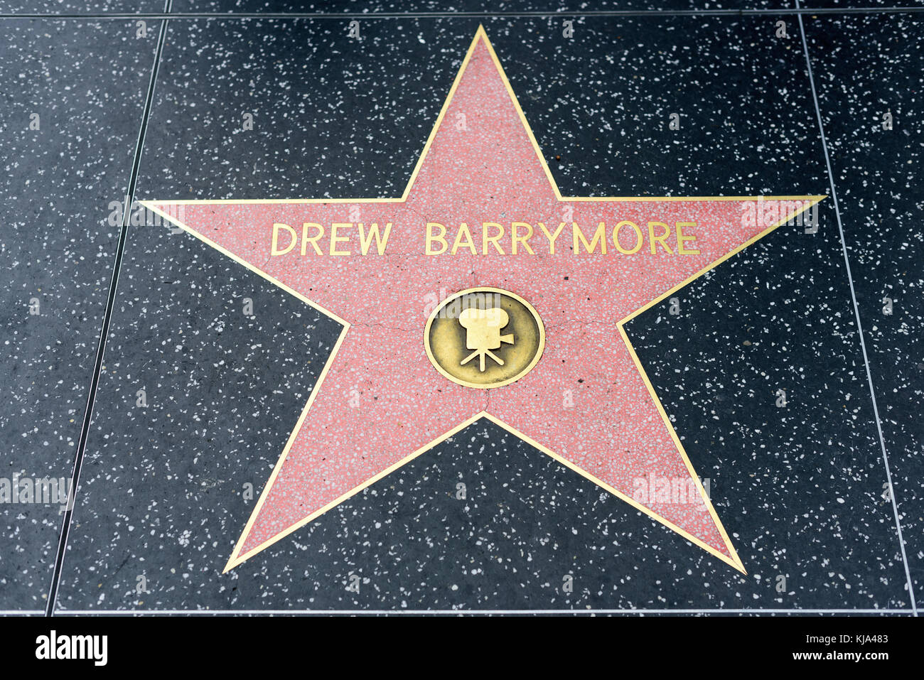 HOLLYWOOD, CA - DECEMBER 06: Drew Barrymore star on the Hollywood Walk of Fame in Hollywood, California on Dec. 6, 2016. Stock Photo