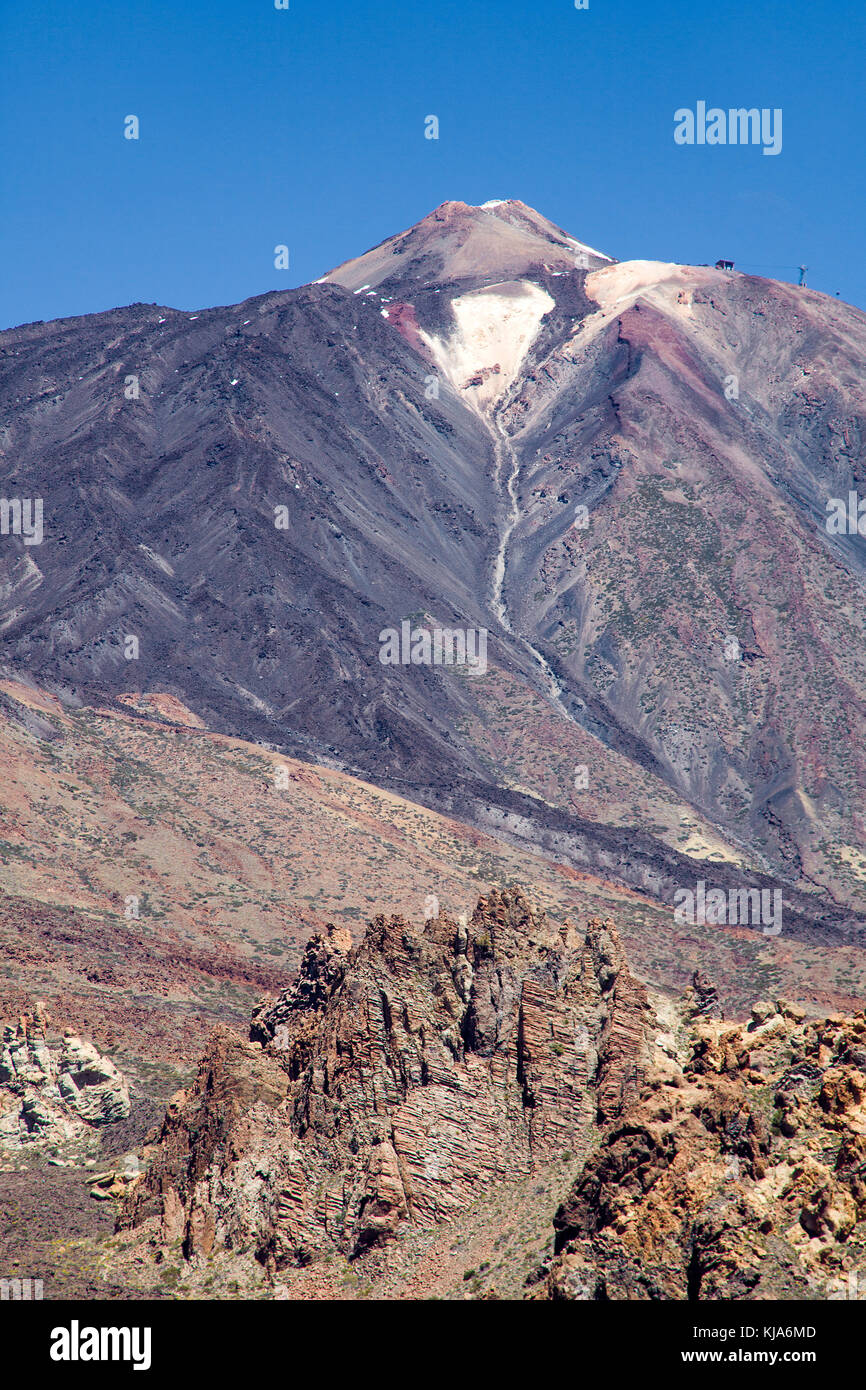 Pico del Teide, UNESCO Weltnaturerbe, world heritage site, with 3718 meter highest mountain in Spain, Tenerife island, Canary islands, Spain Stock Photo