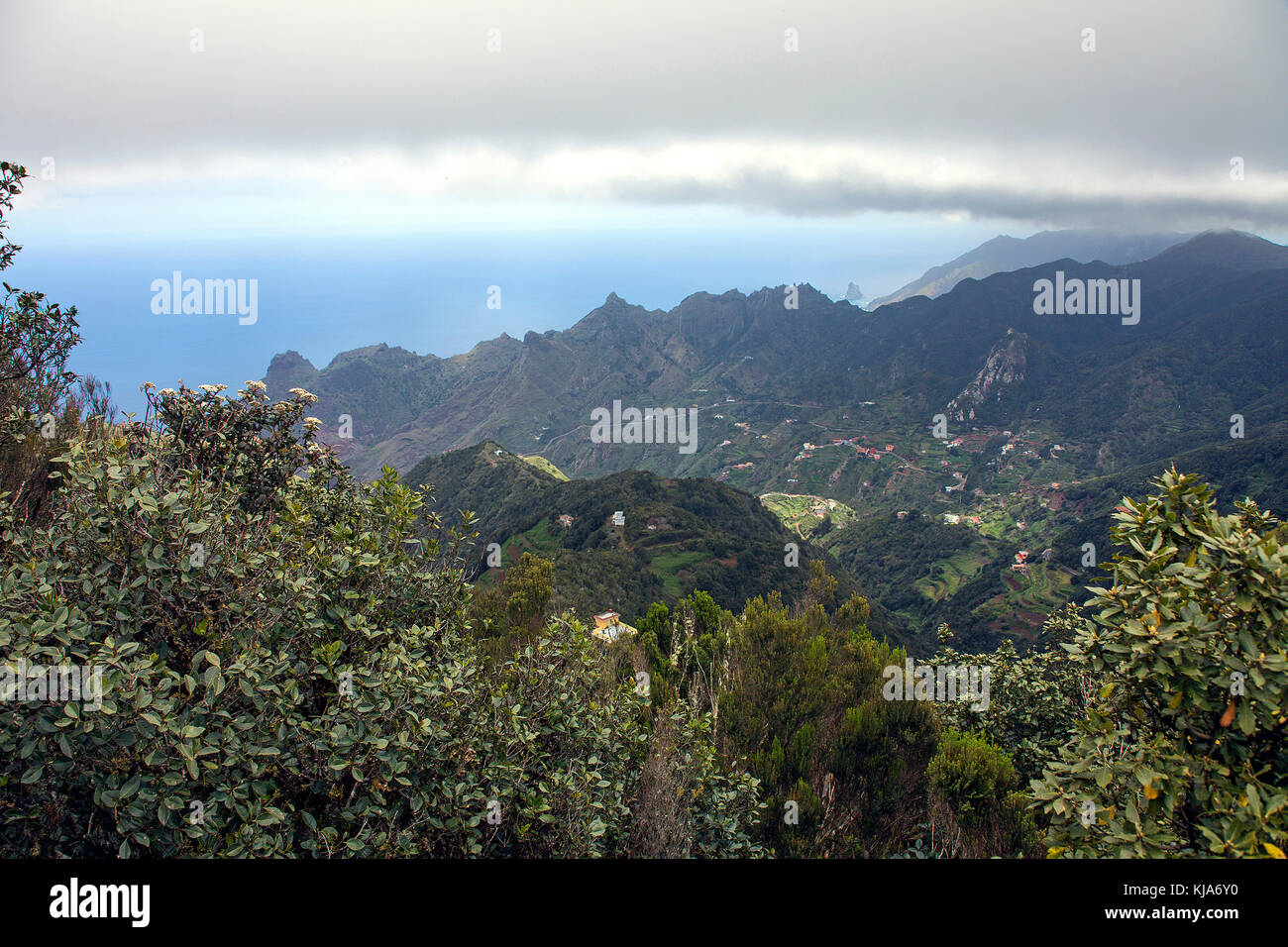 Dark clouds over Anaga mountains, north side of the island, Tenerife island, Canary islands, Spain Stock Photo
