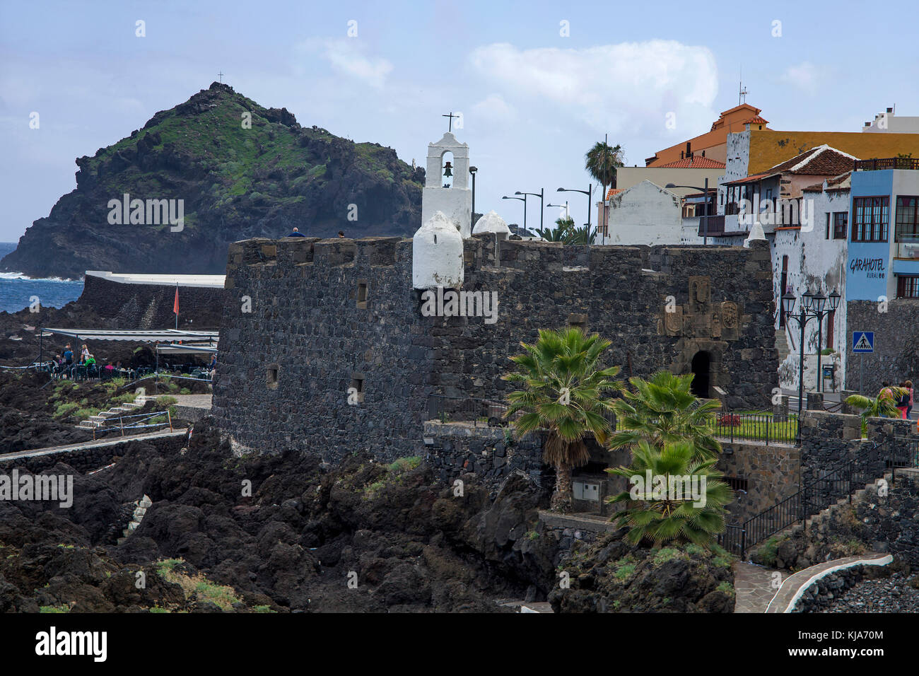 Fortress Castillo de San Miguel at the village Garachico,Tenerife island, Canary islands, Spain Stock Photo