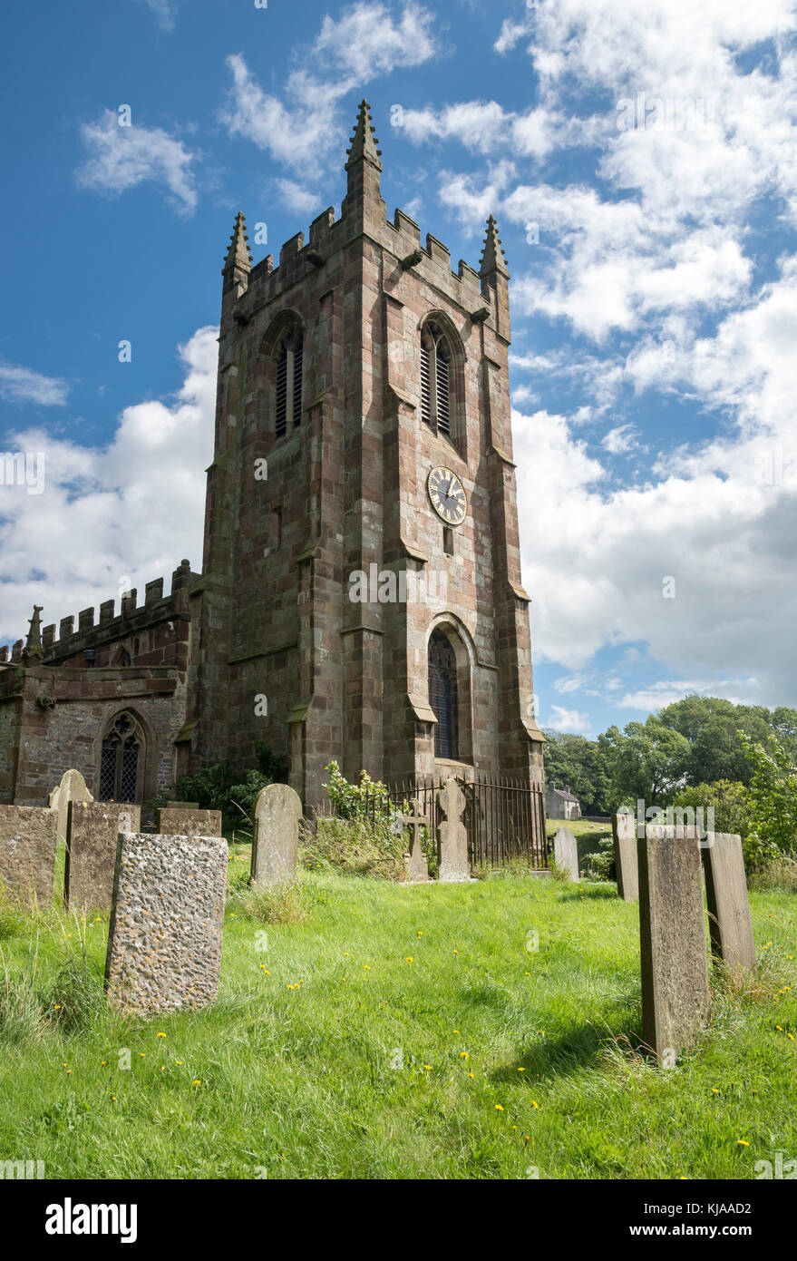 St Gile's church in the village of Hartington, Peak District, Derbyshire, England. Stock Photo