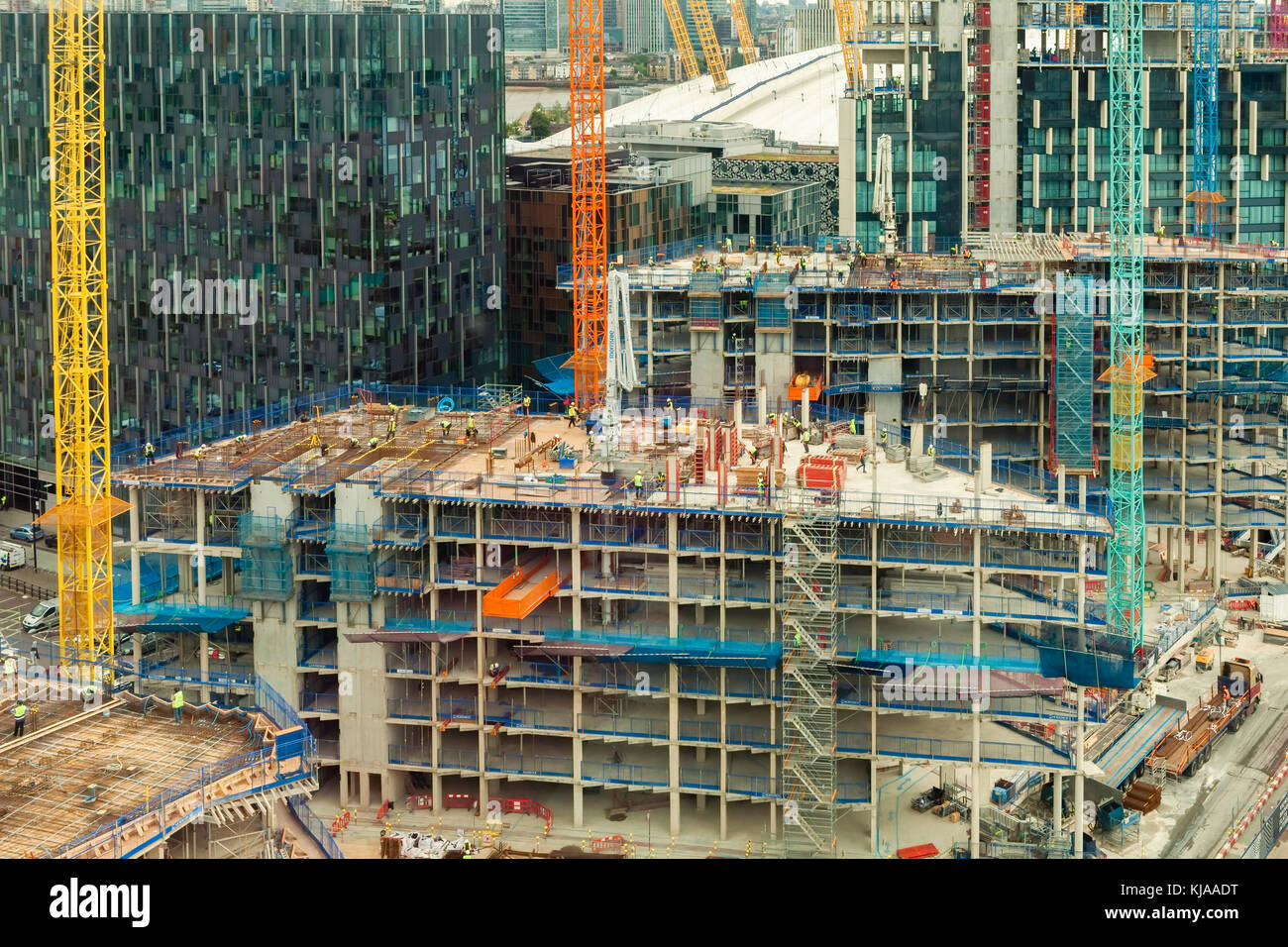 Building works at Victoria docklands, London Uk Stock Photo