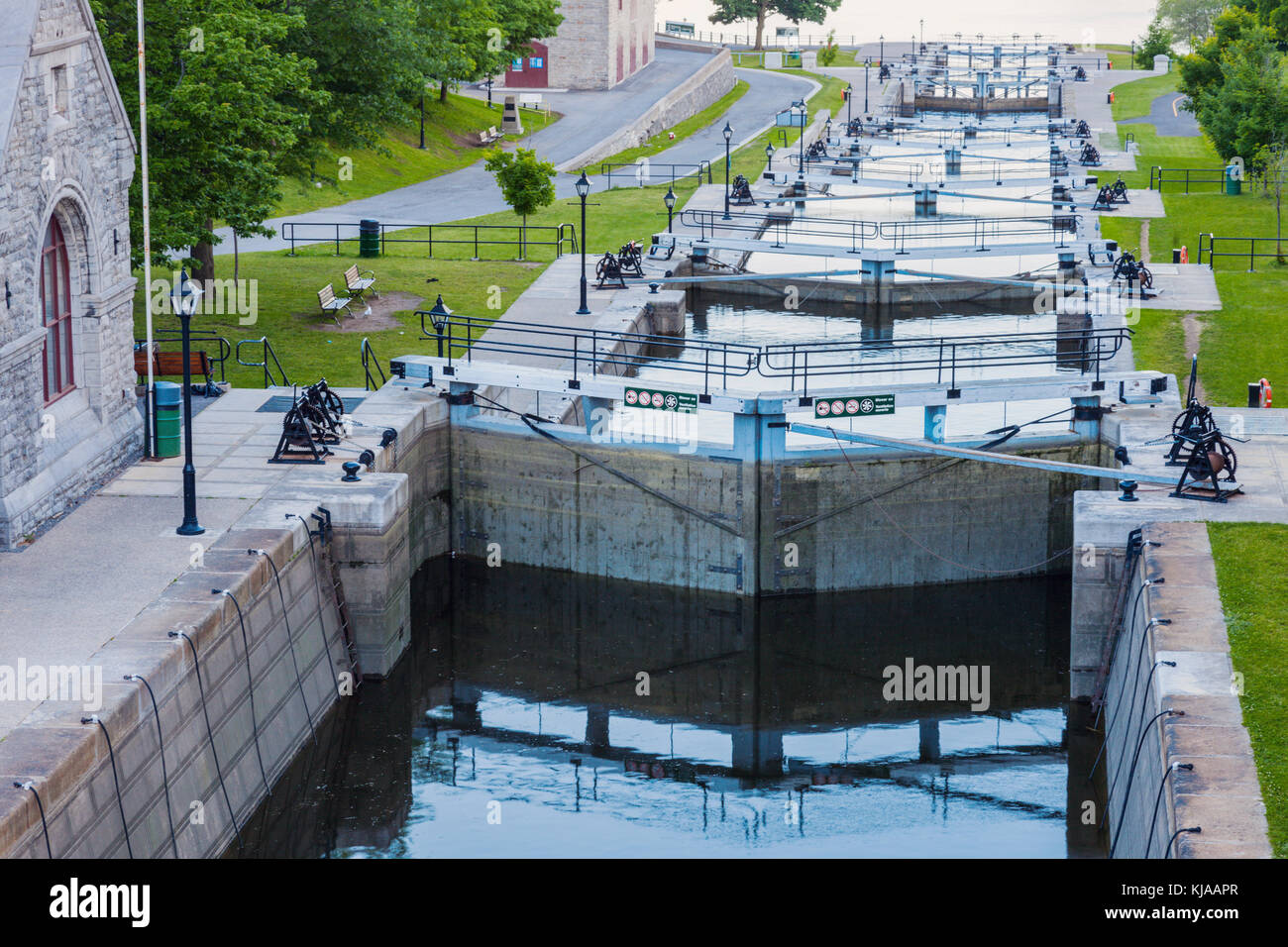 Rideau Canal and locks in Ottawa. Ottawa, Ontario, Canada Stock Photo