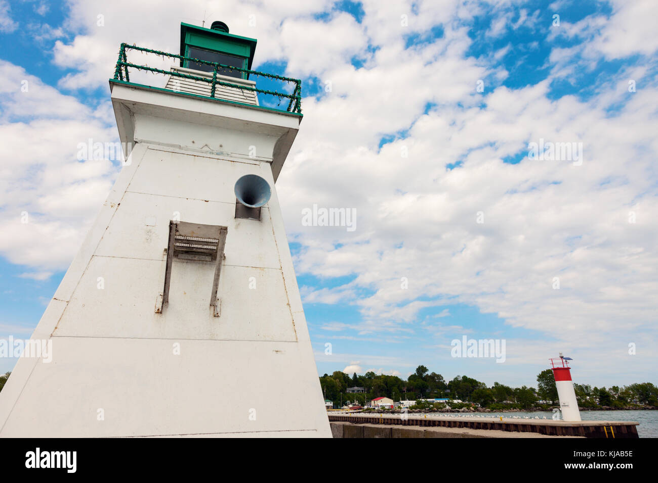 Port Dover Lighthouse by Lake Erie. Ontario, Canada. Stock Photo