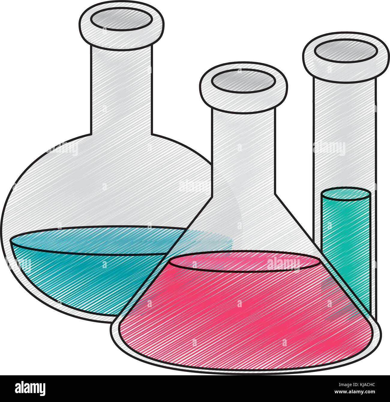 Flask of science laboratory and chemistry theme Isolated design Vector ...