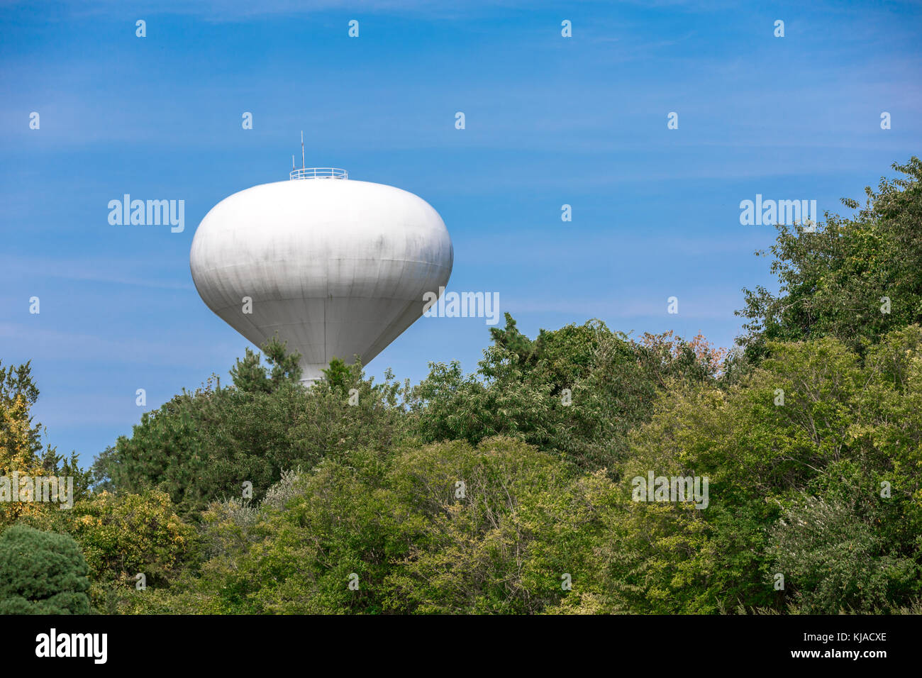 large white water tower in Southampton, ny Stock Photo