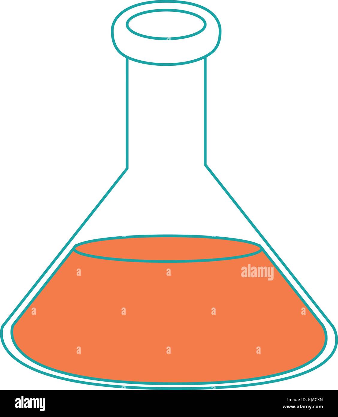 Flask of science laboratory and chemistry theme Isolated design Vector ...