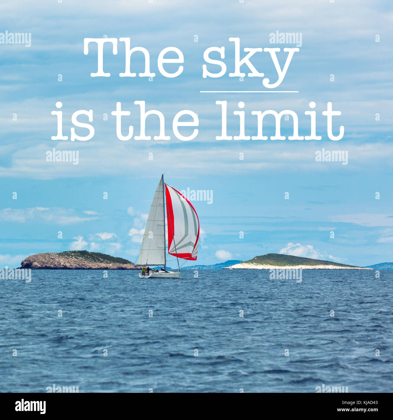 Inspirational motivation quote with phrase "The sky is the limit
