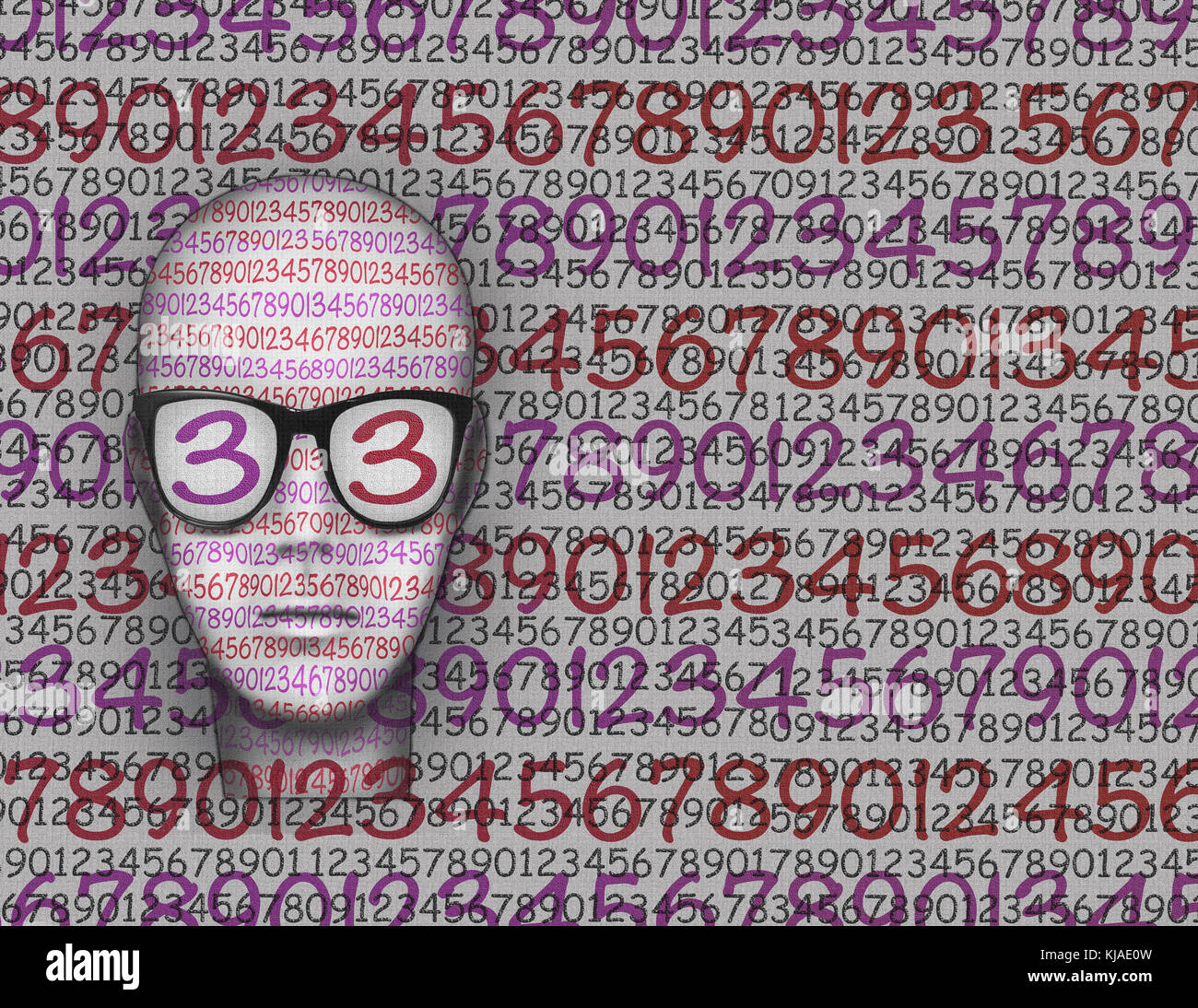 Graphic illustration representing the head of a stylized person with ...
